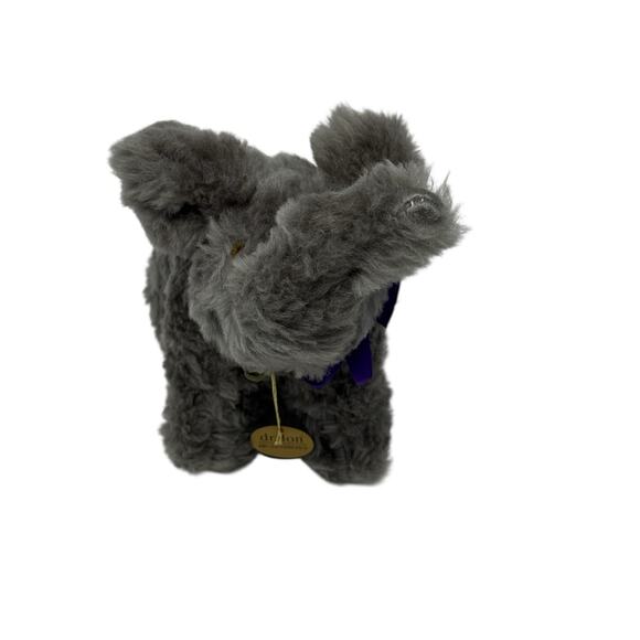 Vintage Dralon Elephant Plush 1950s-1970s German Made Glass Eyes Gray Soft Toy - Picture 14 of 16